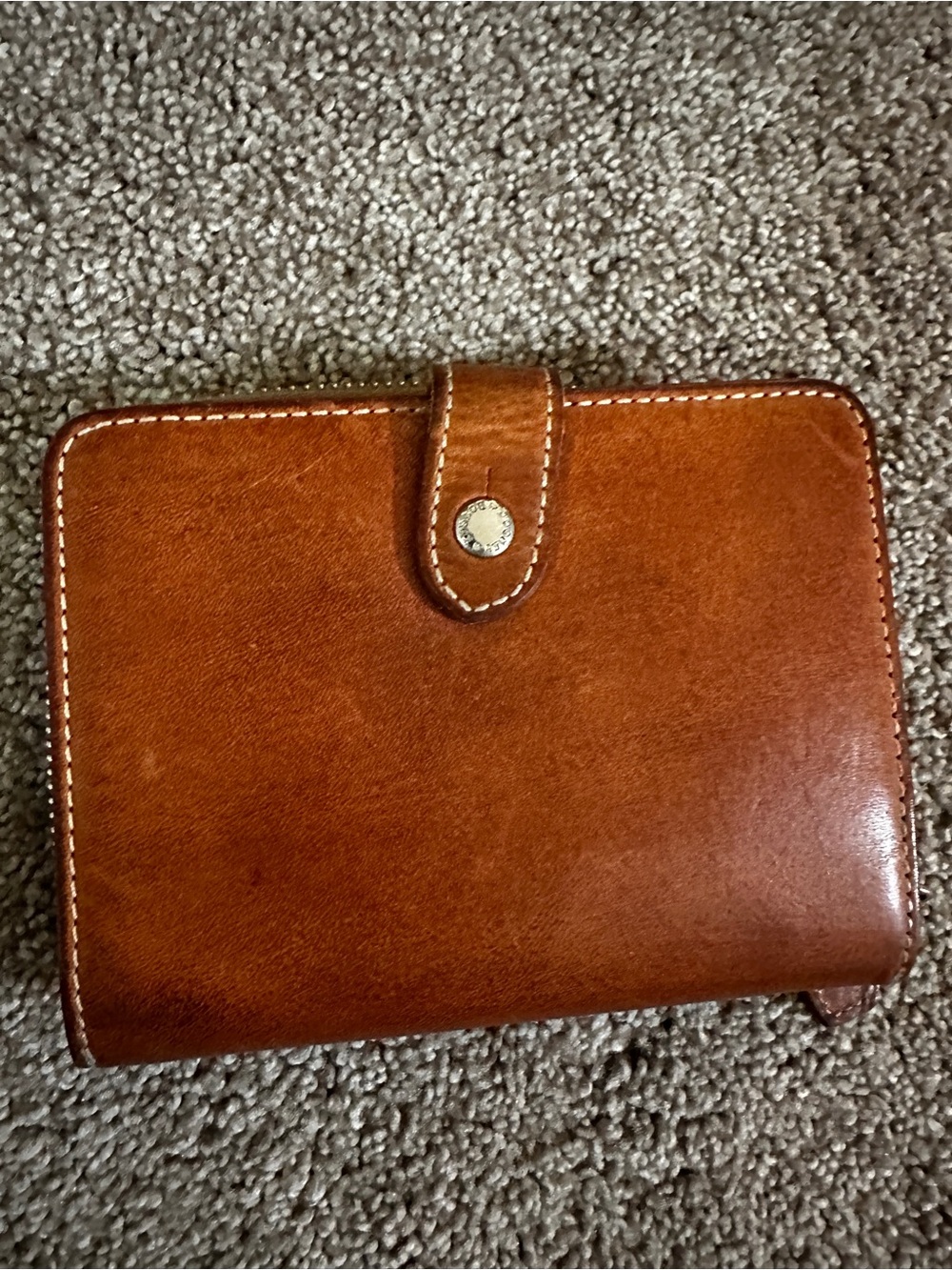 Dooney and Bourke Leather Top-Handle Satchel in Brown vintage w/leather wallet - Picture 7 of 8